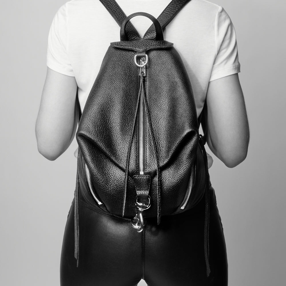 Rebecca Minkoff Julian Backpack - black leather with gold hardware